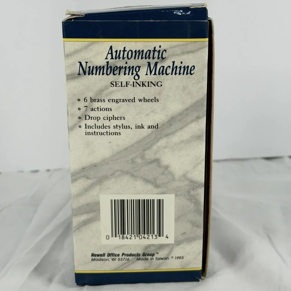 Vintage Rogers Automatic Numbering Machine Self Inking Original Box